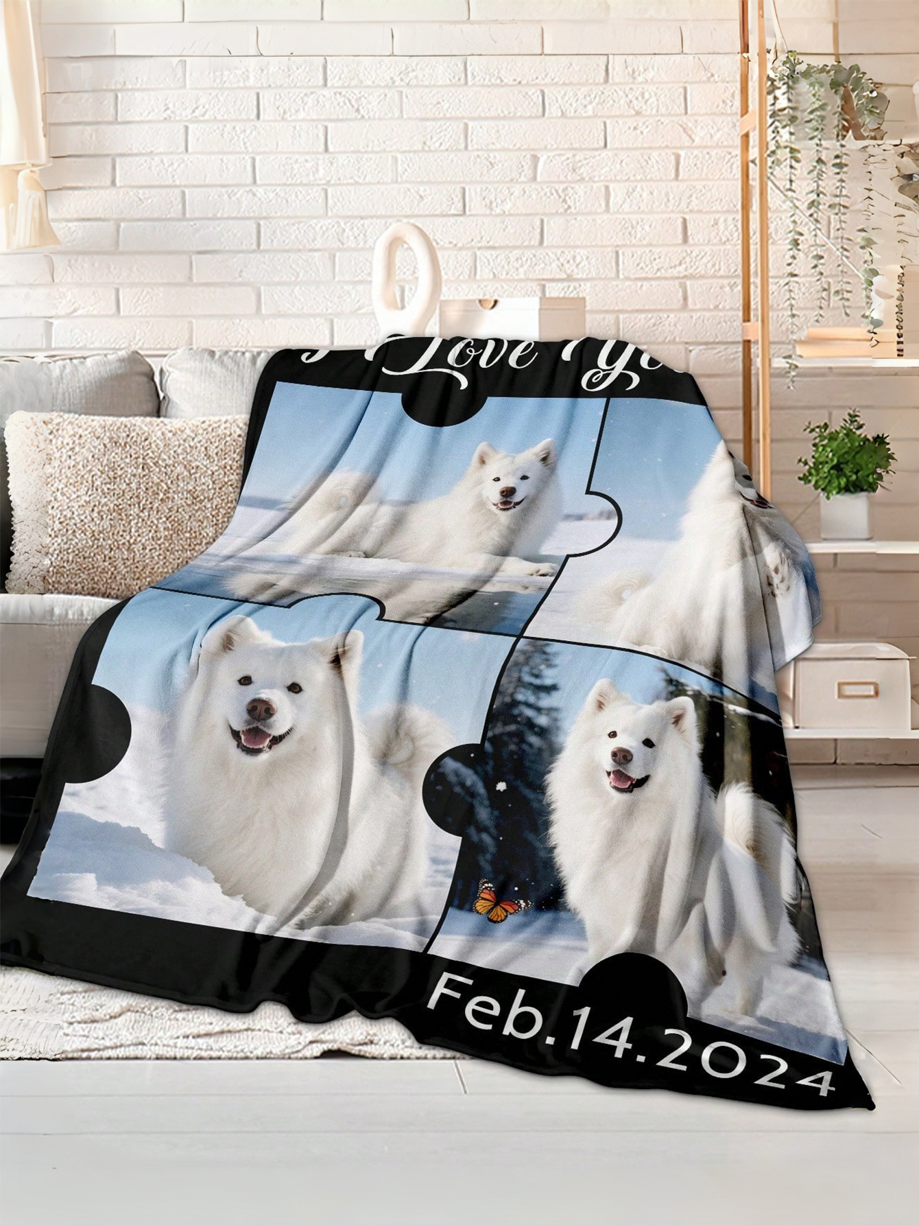 Custom Photo Flannel Blanket with Personalized Text Soft, Comfortable, and Warm Blanket The Perfect Valentine's Day Gift for Loved Ones
